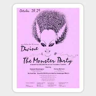 Divine The Monster Party 1978 Sticker